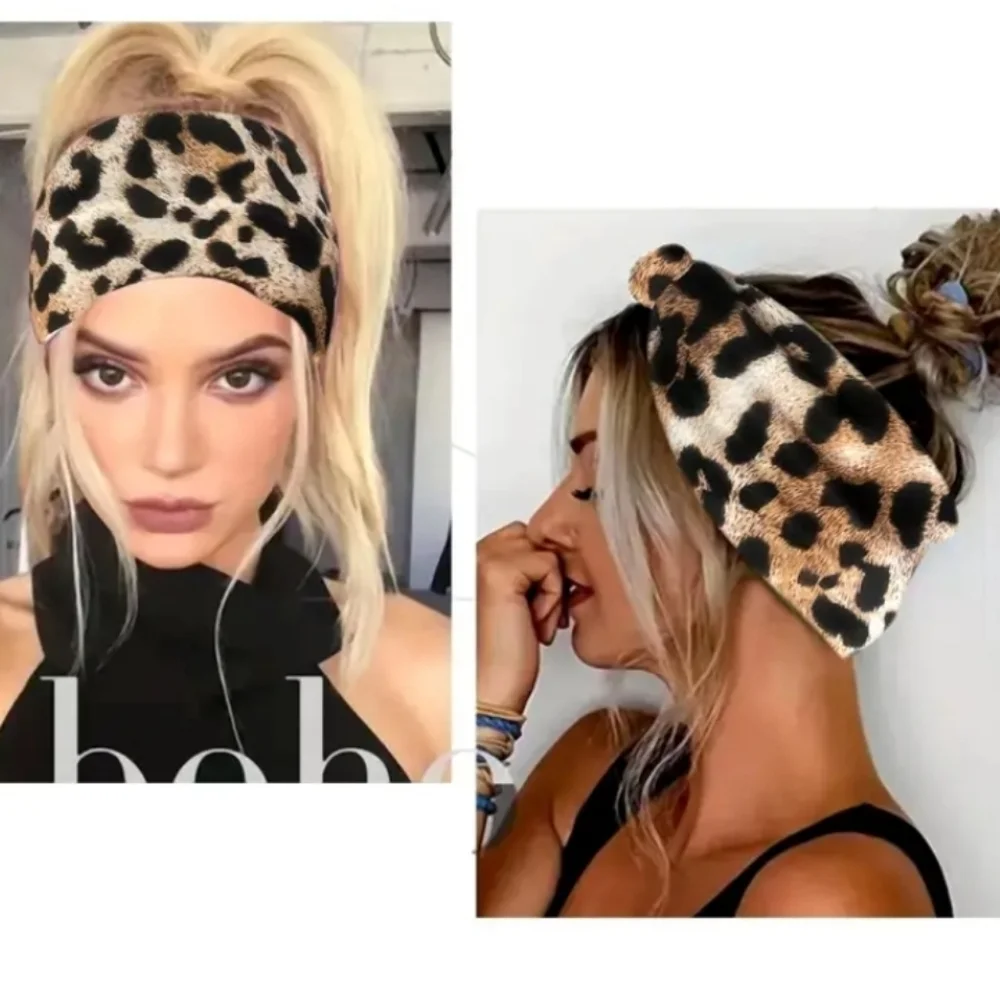 Wide Leopard print Knotted Headband